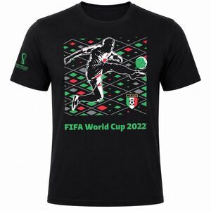 Mexico FIFA World Cup 2022 Graphic T-Shirt Black Adult Large Soccer Futbol Tee